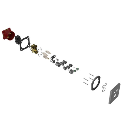 Встраиваемый смеситель для душа VSCV-321T-MGM двухфункциональный, термостатический, вороненая сталь