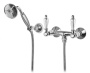 DIAMOND-D-02-Sw  Смеситель для душа в комплекте с ручным душем, бронза, ручки Swarovski