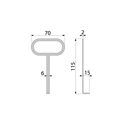 Крючок для изъятия решетки Крючок для изъятия решетки