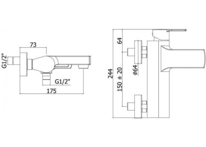 Смеситель для ванны с душем Paffoni Ringo RIN022BO
