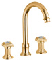 OLIMP-BLS2-A-03/24-Sw Смеситель на раковину на три отверстия, высокий, с донным клапаном, золото, ручки Swarovski OLIMP-BLS2-A-03/24-Sw Смеситель на раковину на три отверстия, высокий, с донным клапаном, золото, ручки Swarovski