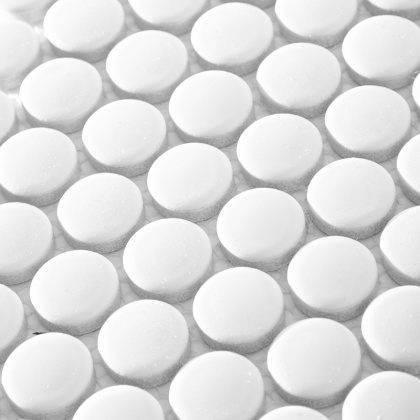 Керамическая мозаика, Penny Round White Matt, Shapes Керамическая мозаика, Penny Round White Matt, Shapes