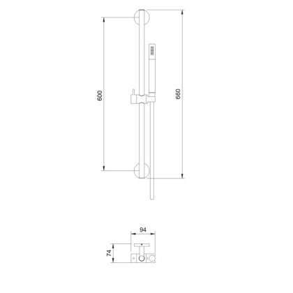 Душевой гарнитур на штанге OMNIRES MICROPHONE-SBL (черный)