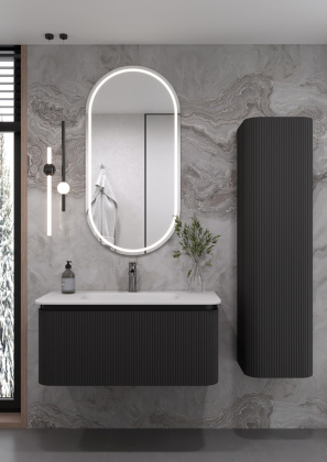 OVALE 1 полка рифленая 100CM АНТРАЦИТ тумба + раковина OV1110101-100 Boheme OVALE 1 полка рифленая 100CM АНТРАЦИТ тумба + раковина OV1110101-100 Boheme