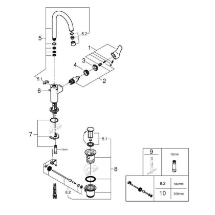 Смеситель для раковины Grohe Eurosmart 2021 L-size, 23537003