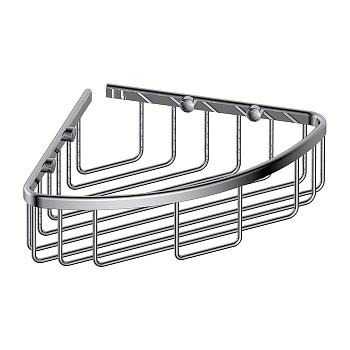 Полка-корзинка для душа угловая OMNIRES 21х21 см UN3503CR (хром)