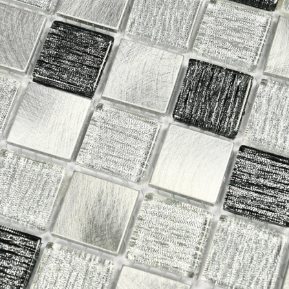 Мозаика стеклянная Trend Silver (чип 4*23*23) 300*300, м2 Мозаика стеклянная Trend Silver (чип 4*23*23) 300*300, м2