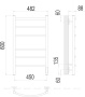 Полотенцесушитель Terminus Классик П6 450х600 электро КС 9003 матовый 