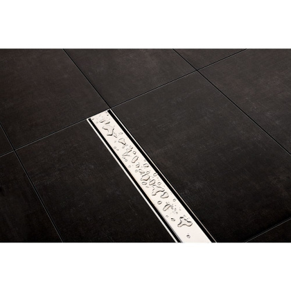 Декоративная панель TECEdrainline "steel II", нержавеющая сталь, сатин, для душевого канала, прямая, 1200