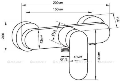 Смеситель для душа Aquanet Stark FF35273-4 Смеситель для душа Aquanet Stark FF35273-4