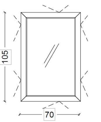 Зеркало Dolce Пыльная Роза 105x70см 567-Rose Boheme