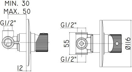 Смеситель для душа Paffoni Jo JO011CR (с внутренней частью)