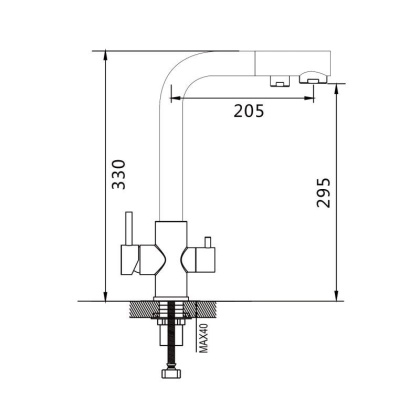 Смеситель для кухни со встроенным фильтром (краном) под питьевую воду Shevanik S328 S328C Смеситель для кухни со встроенным фильтром (краном) под питьевую воду Shevanik S328 S328C