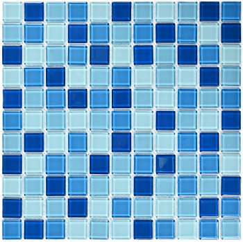 Мозаика стеклянная Navy blu (чип 4*25*25) 300*300(22шт-1.98м2), м2