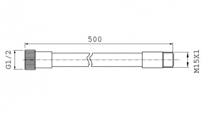Шланг-переходник OMNIRES 50 см 203 17IN (инокс)