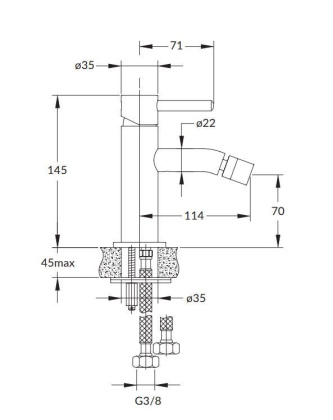 Смеситель для биде OMNIRES Y Y1220GL (золото)