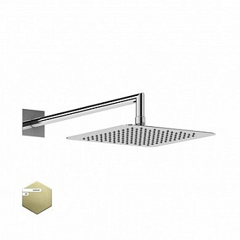 PORTA-TDDQ-30-SR Верхний душ 300x300мм с изливом 350 мм, квадратное сечение, исполнение матовое золото