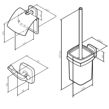 Набор аксессуаров для зоны туалета AK90T1703W
