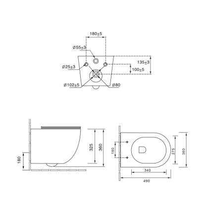 Унитаз подвесной Globo VT1-14ST Tornado, цвет белый, ультратонкое сиденье soft-close