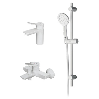 F43985A00 X-Joy, набор 3в1: Смеситель д/умывальника, Смеситель д/ванны/душа, душевой комплект, Белый, шт.