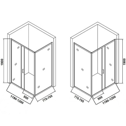 Душевой уголок Orange E23-12080TCR без поддона 120х80, стекло прозрачное