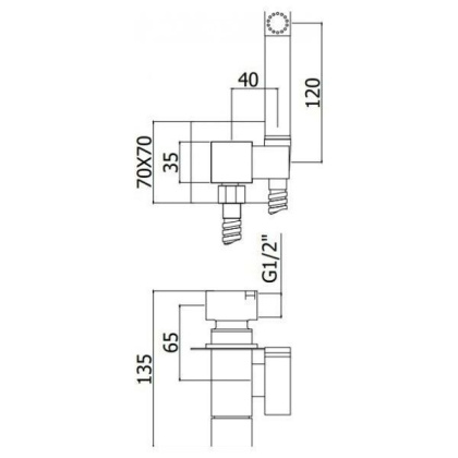 Смеситель с гигиеническим душем Paffoni Tweet Square ZDUP112CR (с внутренней частью)