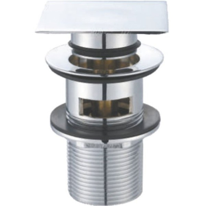 Донный клапан с системой Клик-клак с переливом, с квадратной крышкой BB-PCU-07-CRM