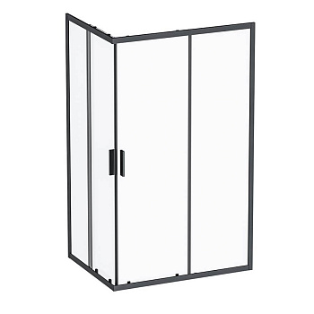 W93G-404-120290-BT Gem S Twin Slide 120x90. Душевое ограждение,120x90, профиль Черный мат., стекло п