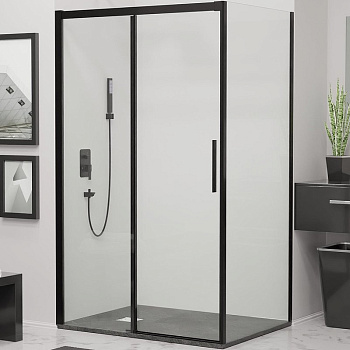 Душевой уголок RGW Leipzig LE-41B 150х80 34124185-014 профиль Черный стекло прозрачное