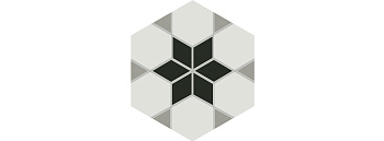 Декор 7 VT\A290\SG1010 Кальсада Черный/Белый/Серый (12см*10,4см*7мм) (45шт/0,561м2) Шестиугольник, шт