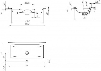Раковина Cersanit Como 70