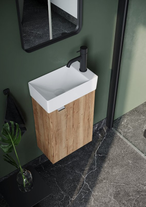 Тумба подвесная SANCOS Mini 355х205х500, с распашной дверцей, внутри 1 полка, дуб галифакс натуральный , арт.MN35EGR Тумба подвесная SANCOS Mini 355х205х500, с распашной дверцей, внутри 1 полка, дуб галифакс натуральный , арт.MN35EGR