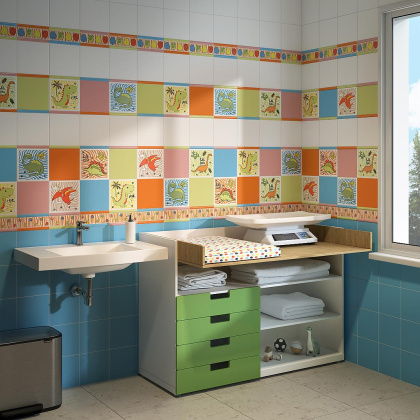 Бордюр OS\A251\5009 Динозаврики 2 (20см*6,3см*7мм) (0,384шт/32м2) матовый, шт