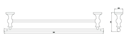 Полотенцедержатель двойной 60см. RUSH Crete (CR35532)