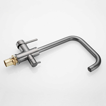 Смеситель для кухни латунь, оружейная сталь S228T