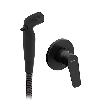 777510300 Jupiter, смеситель монтируемый в стену с гиг. душем, черный