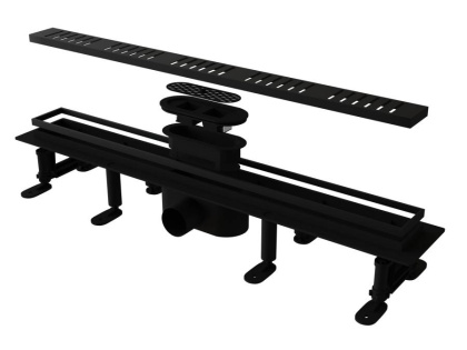 Душевой трап RGW SDR-34B-60 линейный 600 черный Ø 50 мм на ножках