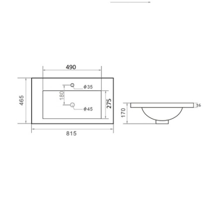 Раковина Orange B03-800w встраиваемая, белый