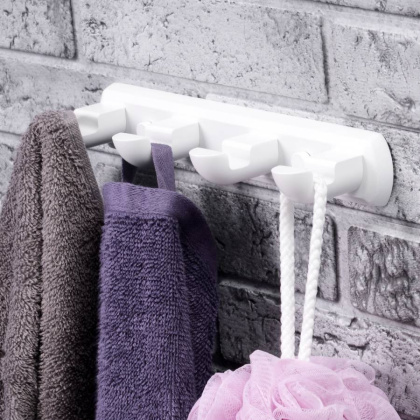 Крючки для ванной комнаты Kammel настенные, 23,5х3,8х6,3 см, белые, K-8374W