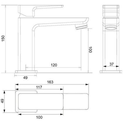 Смеситель для умывальника OMNIRES PARMA PM7410BL (черный BLM) Смеситель для умывальника OMNIRES PARMA PM7410BL (черный BLM)
