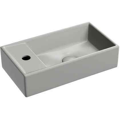 Умывальник подвесной прямоугольный (чаша справа, отверстие под смеситель слева) цвет антрацит матовый Element 407*217*100