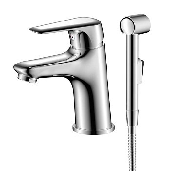 Смеситель д/раковины с гигиеническим душем EVORA, арт.33120EV