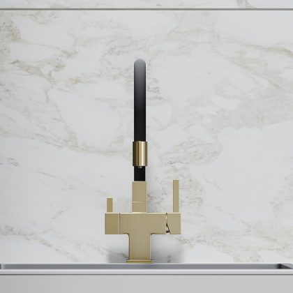 Смеситель для кухни SANCOS Arno с возможностью подключения фильтра для воды, цвет брашированное золото, арт. SC4005BG