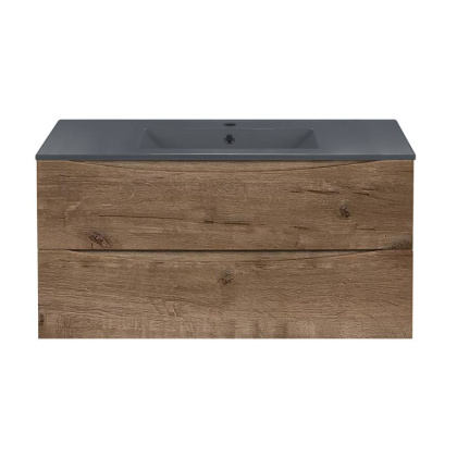 База под керамическую раковину Mia 1000 подвесная, 2 выкатных ящика soft close, V.Oak
