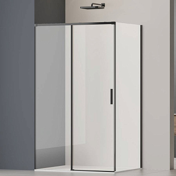 Душевой уголок Soft 2 VSR-3SO28010CLB, 1000*800, черный, стекло прозрачное