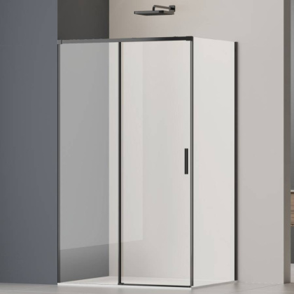 Душевой уголок Soft 2 VSR-3SO28010CLB, 1000*800, черный, стекло прозрачное