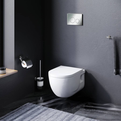 IS49051.801701 Комплект Инсталляция с клавишей Pro L глянец. Хром с подвесным унитазом Like FlashClean с с