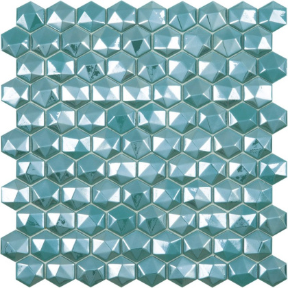 Стеклянная мозаика, DIAMOND 370D TURQUOISE, Hexagon Стеклянная мозаика, DIAMOND 370D TURQUOISE, Hexagon