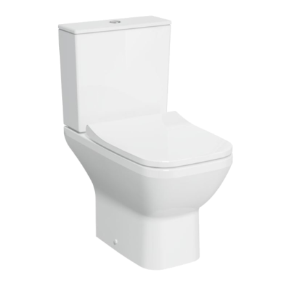 Комплект напольного безободкового унитаза Integra Square Open-Back, тонкое сиденье микролифт, механизм 3/6 л