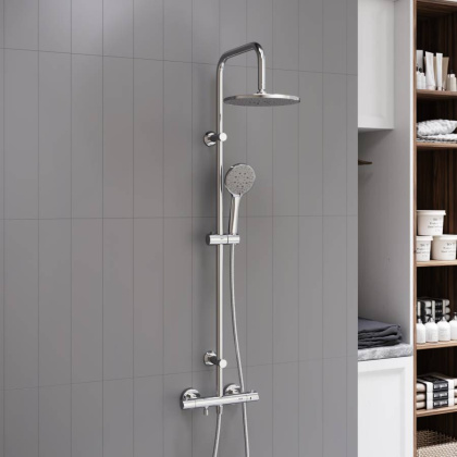 D0710500 Futura душевая система с ванно душевым ТМС смесителем, хром